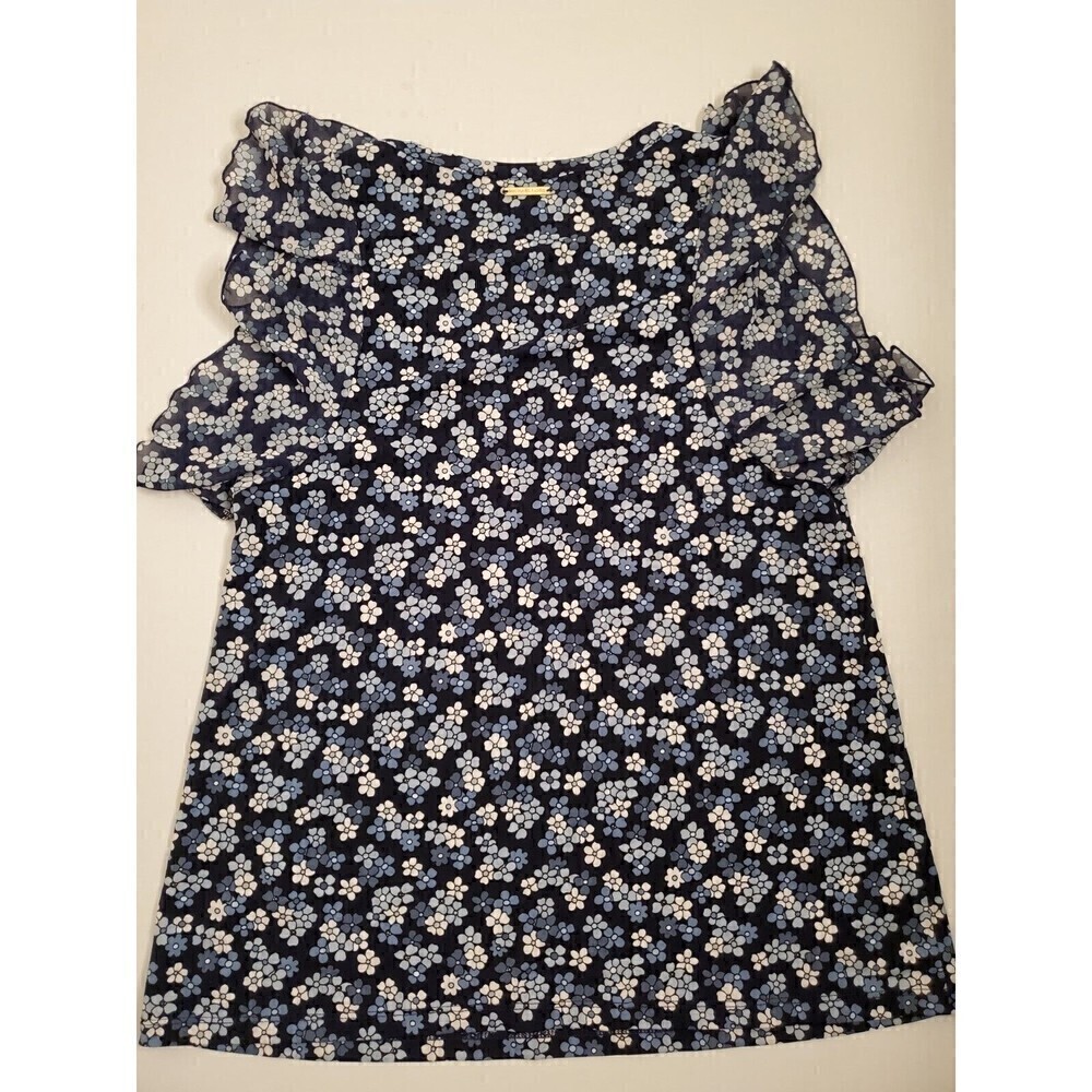 MICHAEL Kors Sleeveless Blouse Navy Floral Size S - Picture 3 of 4